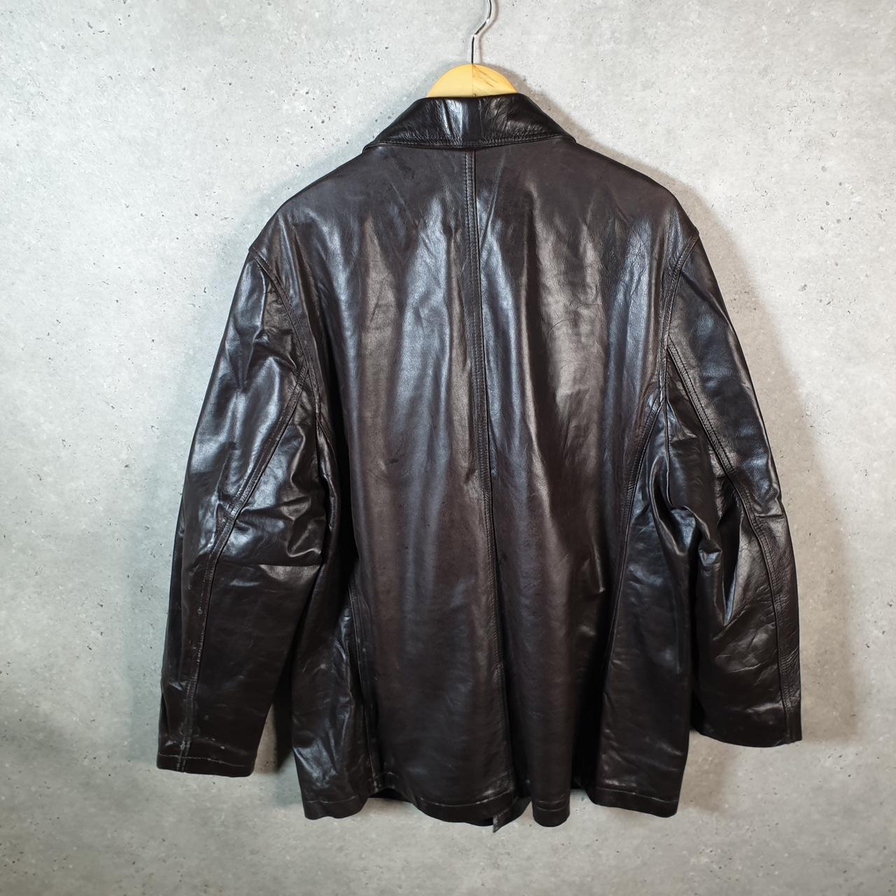 Vintage Lee Cooper Genuine Leather Jacket Pockets Biker Mens XL Black