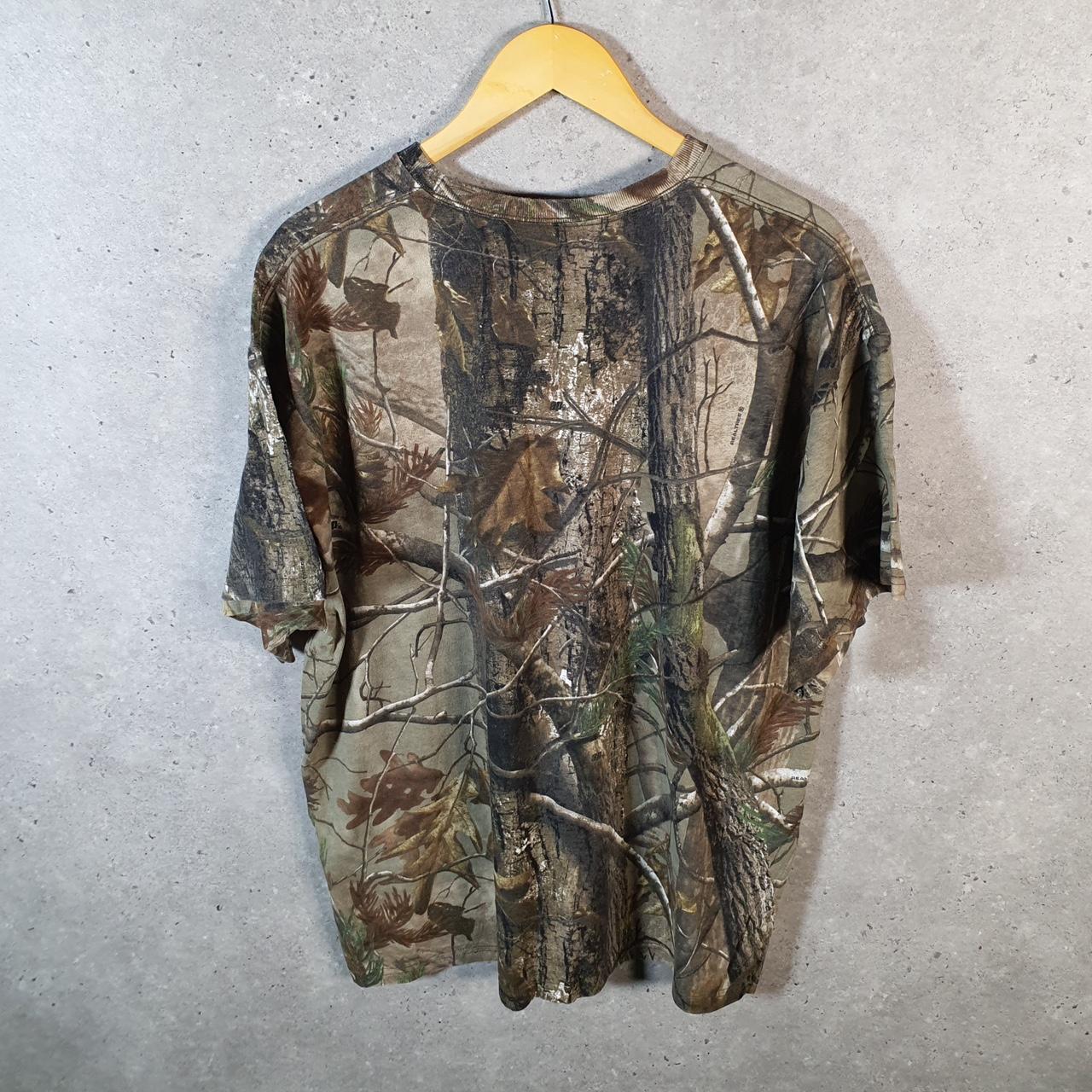 Vintage Russell Outdoors RealTree Camoflauge T Shirt Men’s XL Green Camo Short Sleeve
