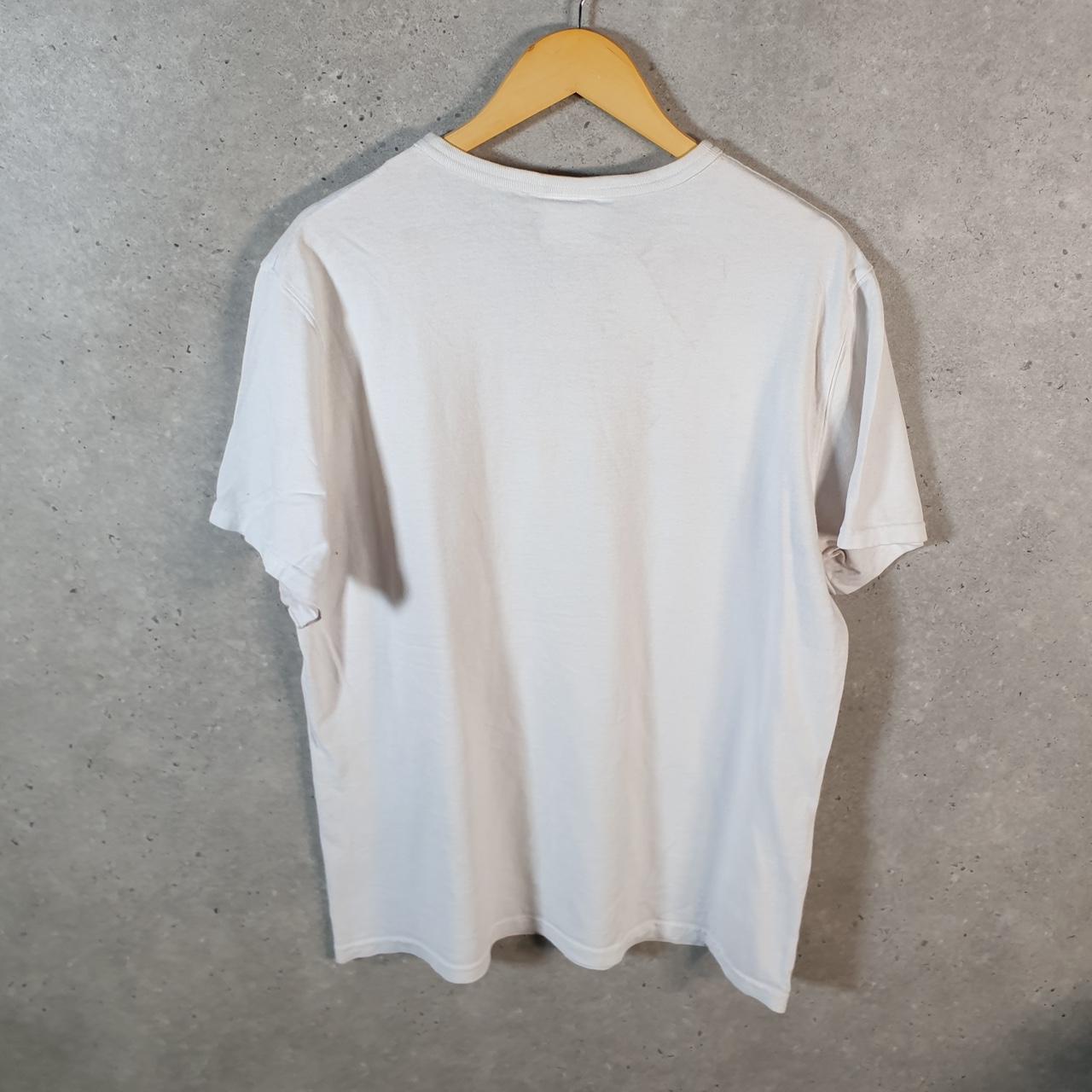 Vintage Champion Spellout Embroidered T Shirt Men’s Large White Casual Blank Athletic