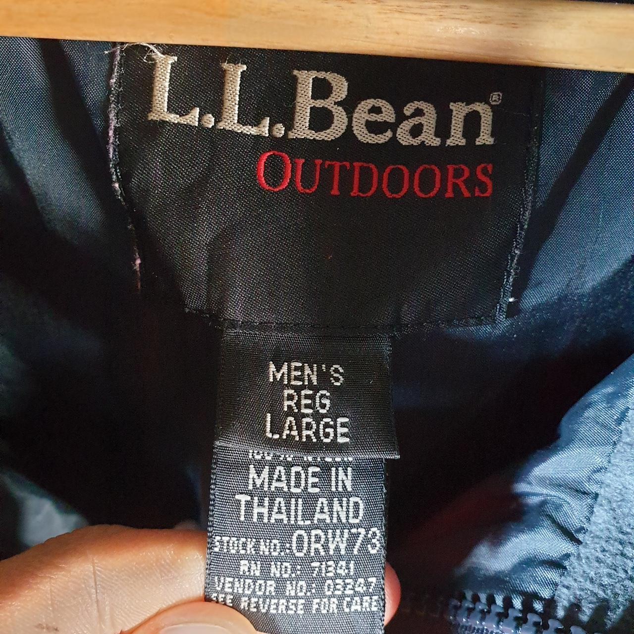 Vintage L.L. Bean GoreTex Outdoors Nylon Jacket Mens Large Red Full Zip Waterproof