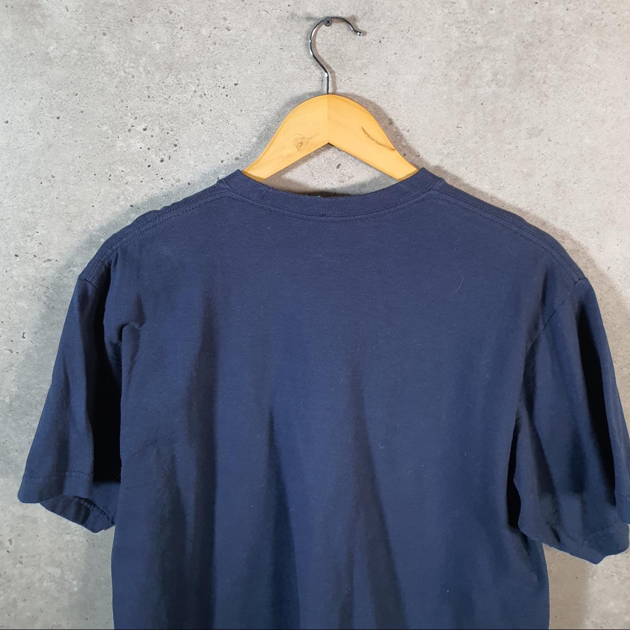 Vintage Nike T Shirt Men’s Small Navy Blue Printed Single Swoosh Logo Athletic Big Fish Vintage