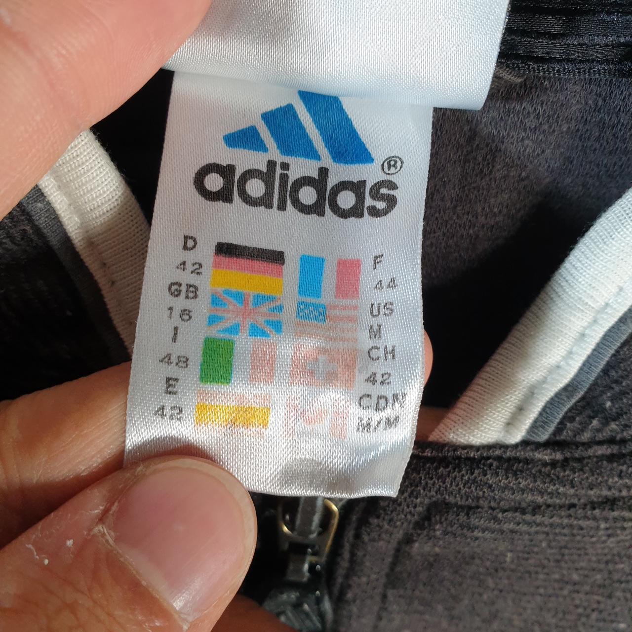 Vintage Adidas Sweatshirt Womens Medium Black Spellout Logo Full Zip