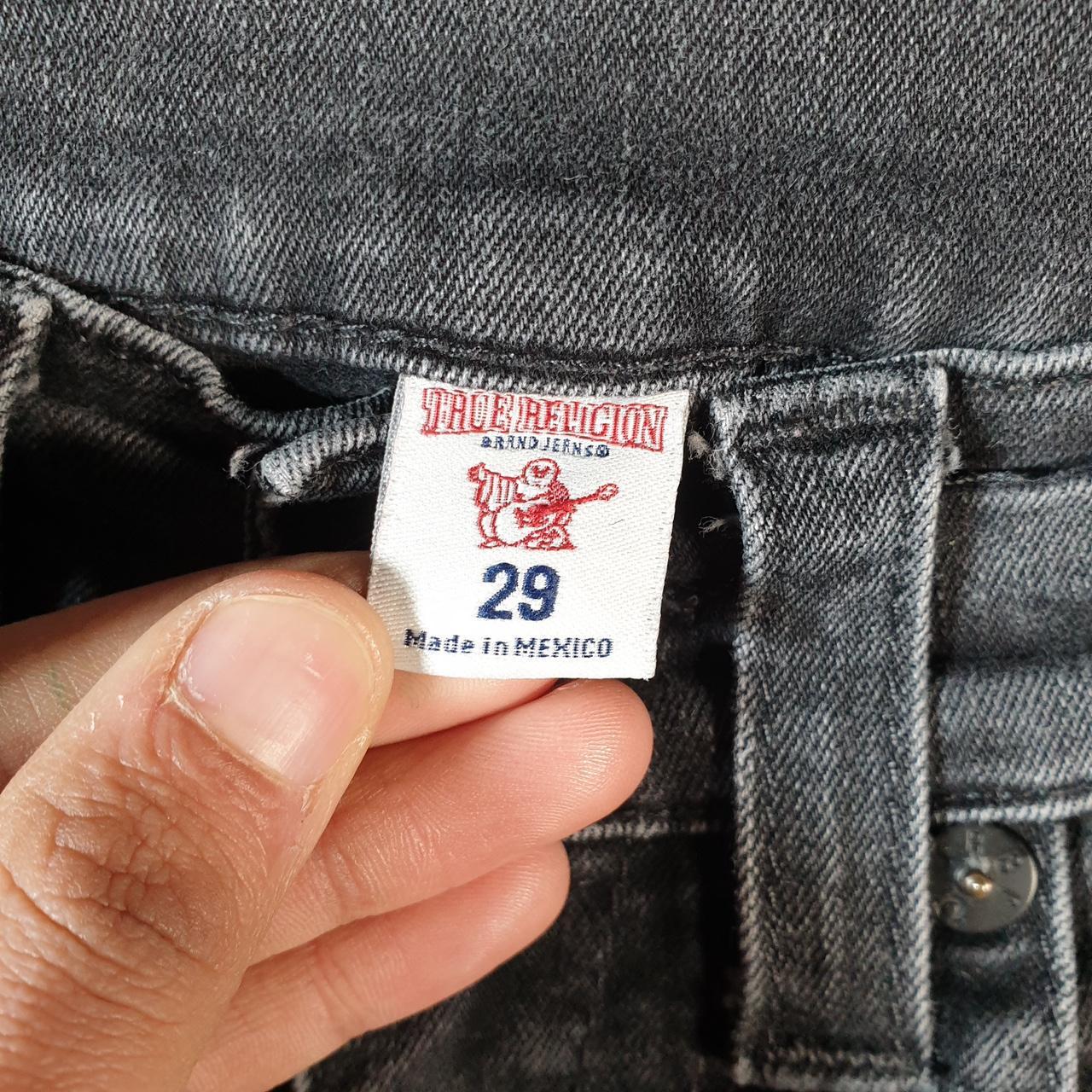 Vintage True Religion Slim No Flap Y2K Hip Hop Jeans Womens W29 Black Denim USA Big Fish Vintage