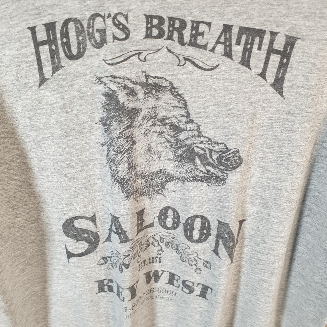 Vintage Fruit Of The Loom Hogs Breath Saloon 90s USA Single Stitch T Shirt Men’s Large Grey