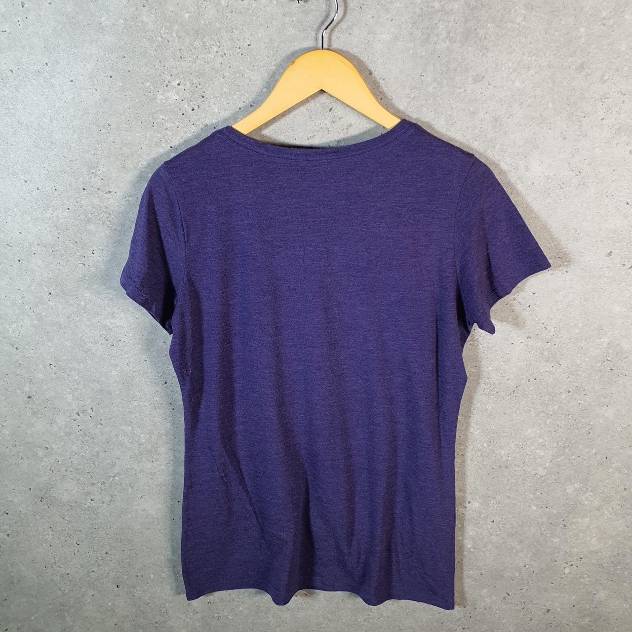 Vintage Nike Frog Fever USA T Shirt Womens Large Purple Spellout Swoosh Athletic