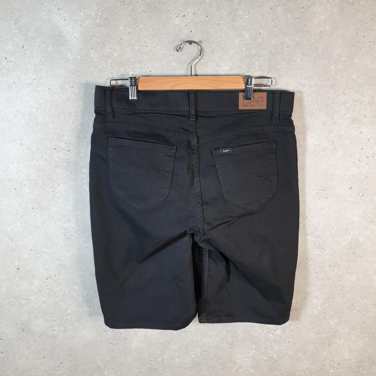 Vintage Lee Slim Shorts Jorts Cargo Womens W34 Black Relaxed Denim