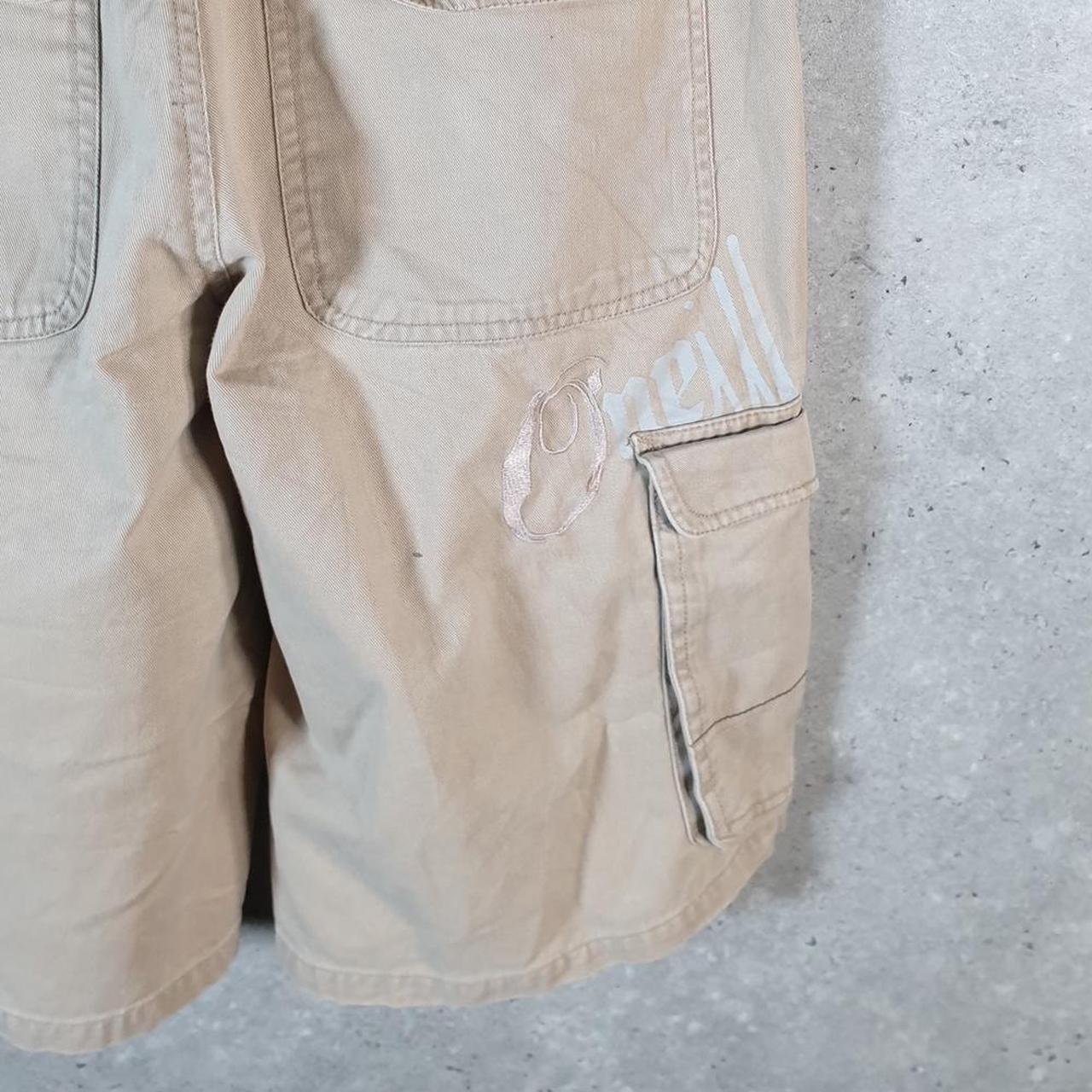 Vintage O’Neill Baggy Y2K Hip Hop Jeans Shorts Jorts Mens W29 Beige Denim USA Big Fish Vintage