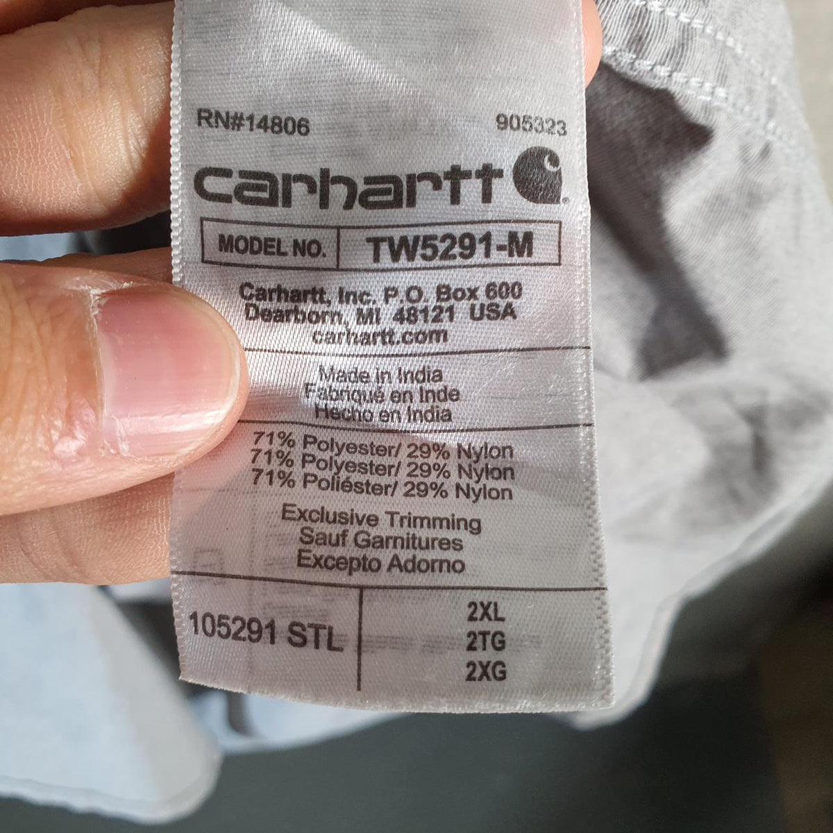 Vintage Carhartt Shirt Button Down Mens 2XL Grey Long Sleeve Chore Utility Relaxed - Big Fish Vintage