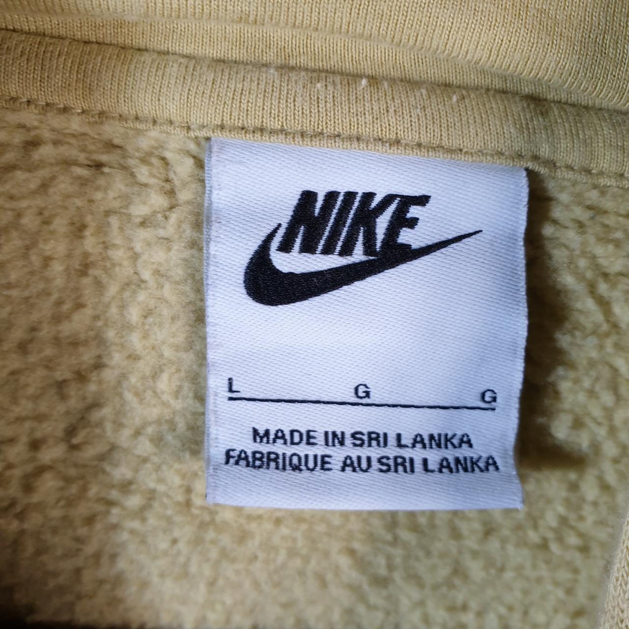 Vintage Nike Club Hoodie Men’s Large Yellow Embroidered Y2K Pullover