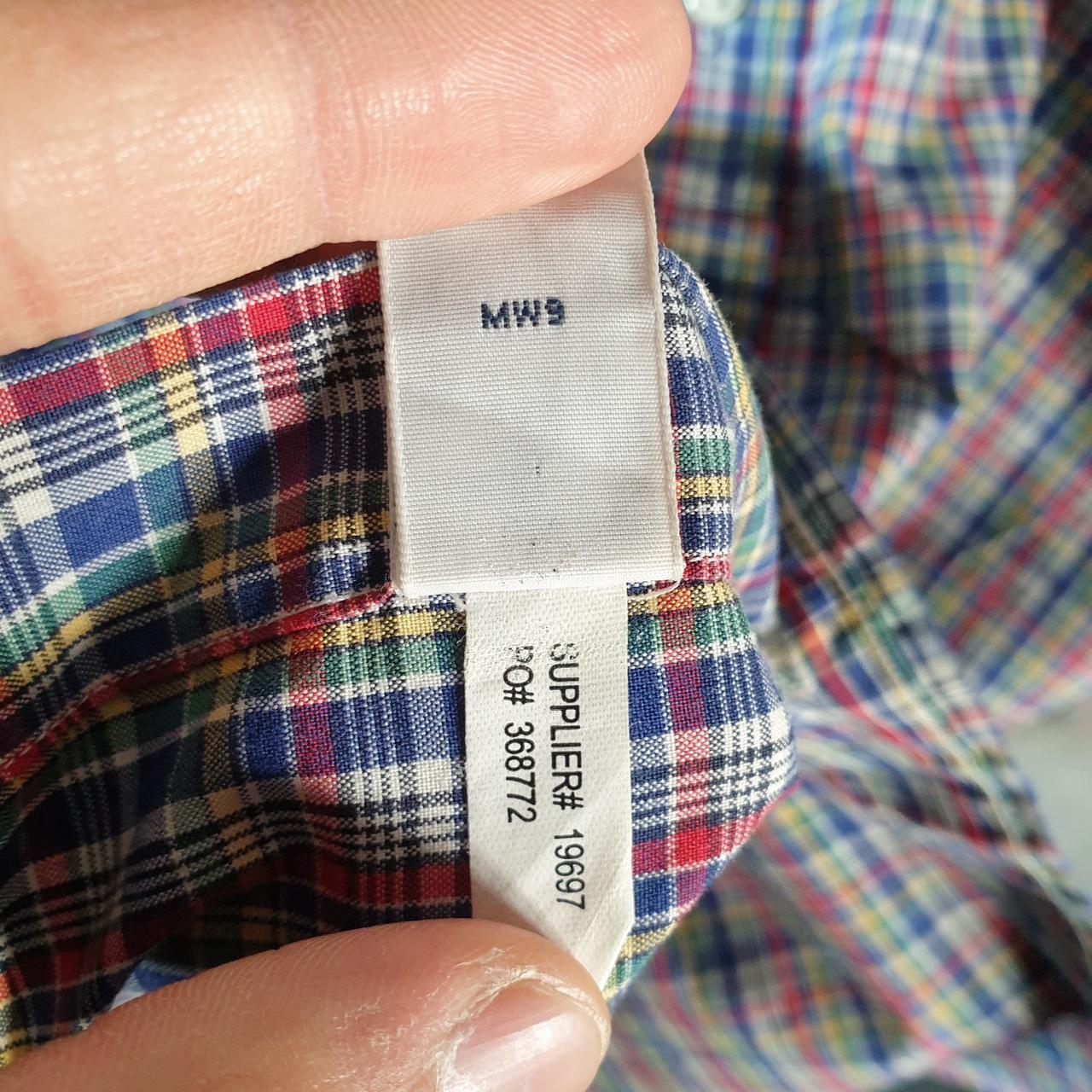 Vintage Ralph Lauren Button Down Shirt Men’s Medium Blue Checkered Custom Cotton Pony