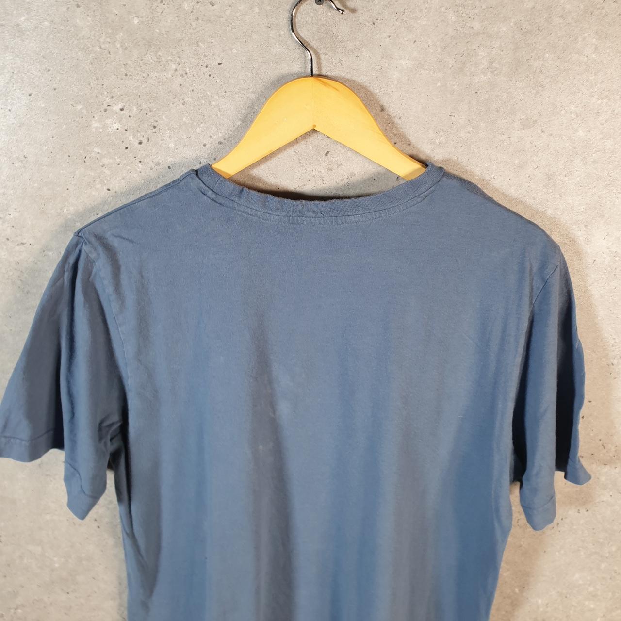 Vintage Adidas Spellout T Shirt Shirt Men’s Medium Blue Three Stripes Logo Athletic C9786