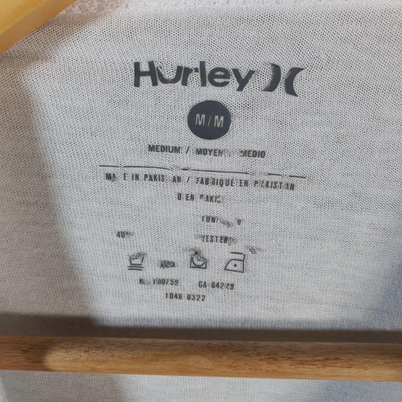 Vintage Hurley Spellout T Shirt Men’s White Medium Casual Sports Logo Athletic