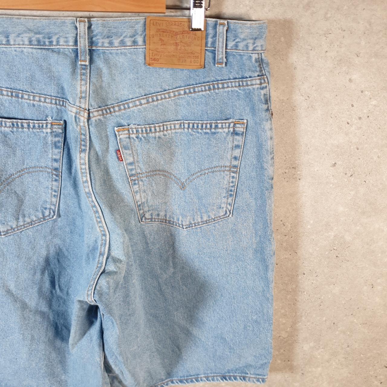 Vintage Levi’s 560 Baggy Shorts Jorts Cargo Mens W38 Blue Relaxed Denim