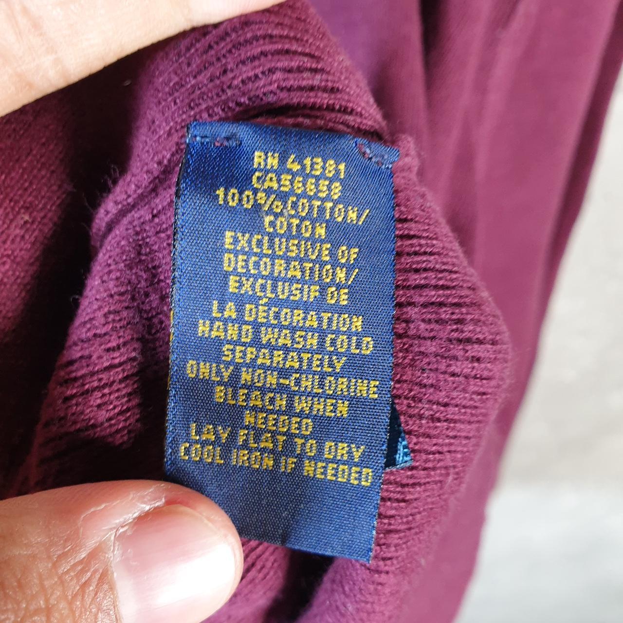 Vintage Ralph Lauren Polo Sweatshirt Men’s Large Burgundy Cotton Pullover Pony