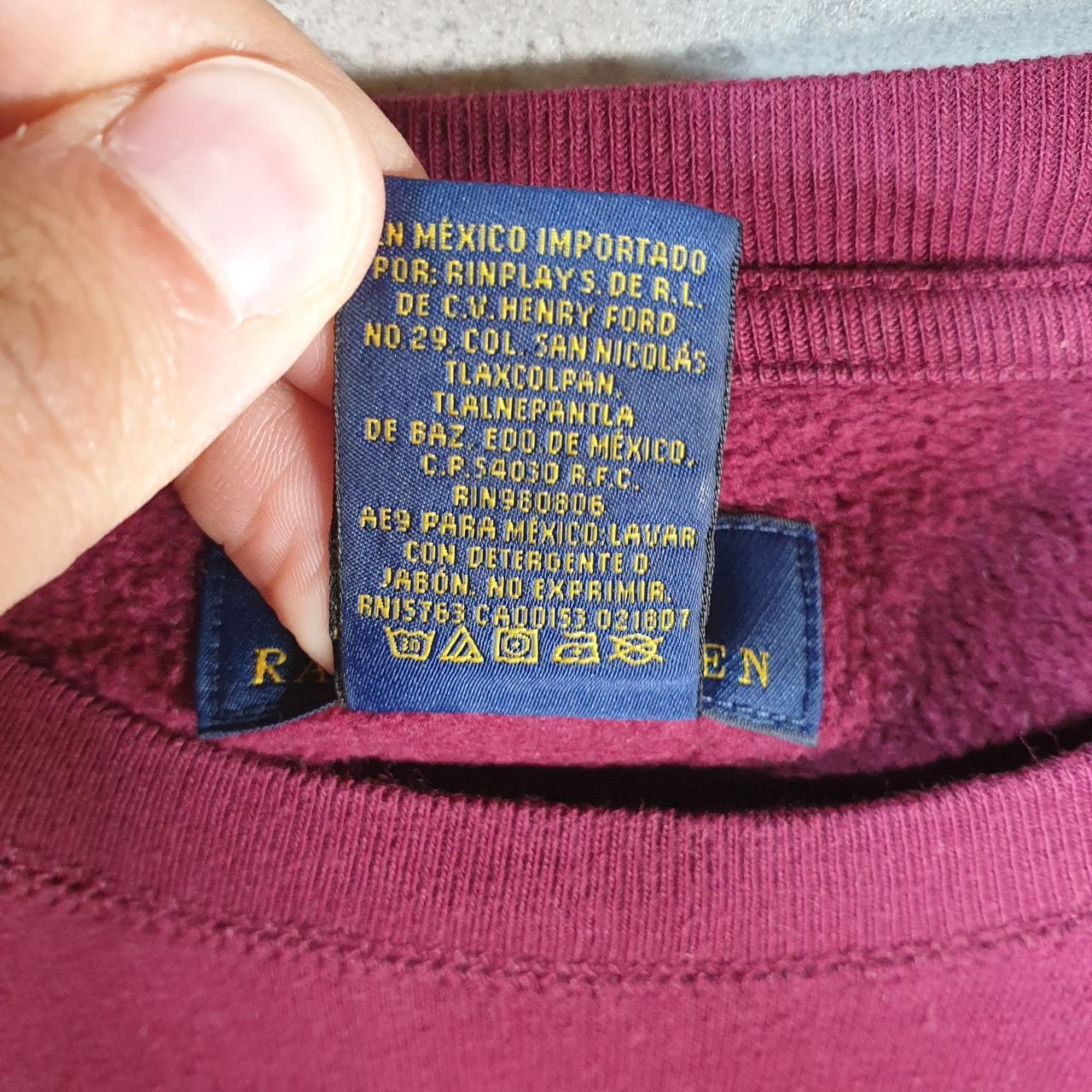 Vintage Ralph Lauren Polo Sweatshirt Men’s Medium Burgundy Red Cotton Pullover Pony