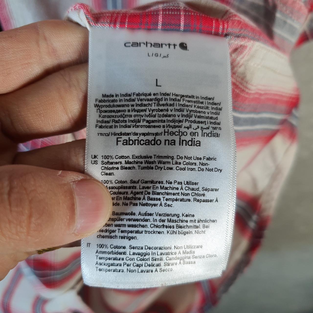 Vintage Carhartt Shirt Button Down Mens Large Red Checkered Short Sleeve Utility Loose