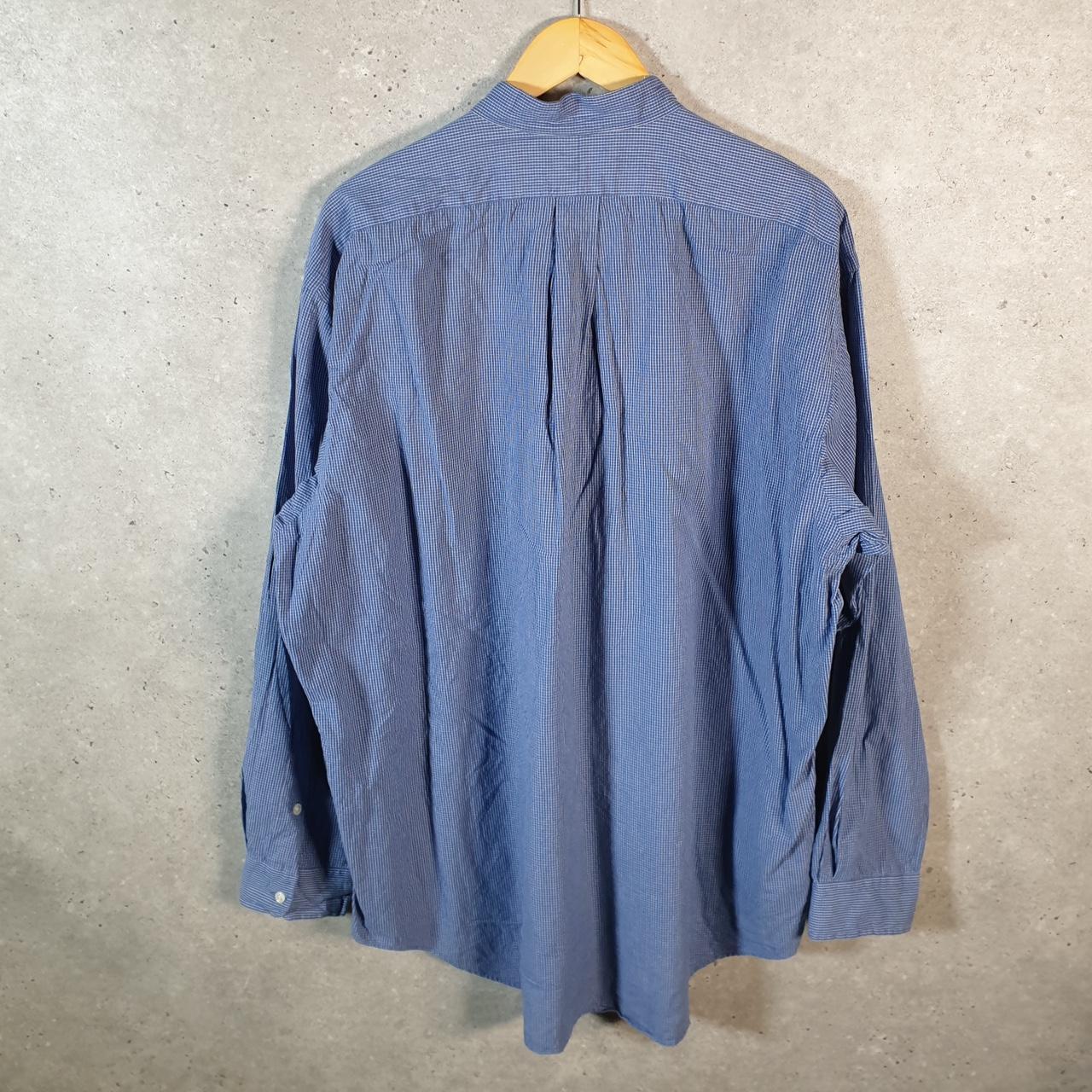 Vintage Ralph Lauren Button Down Shirt Men’s XL Blue Checkered Blake Fit Cotton Pony Big Fish Vintage