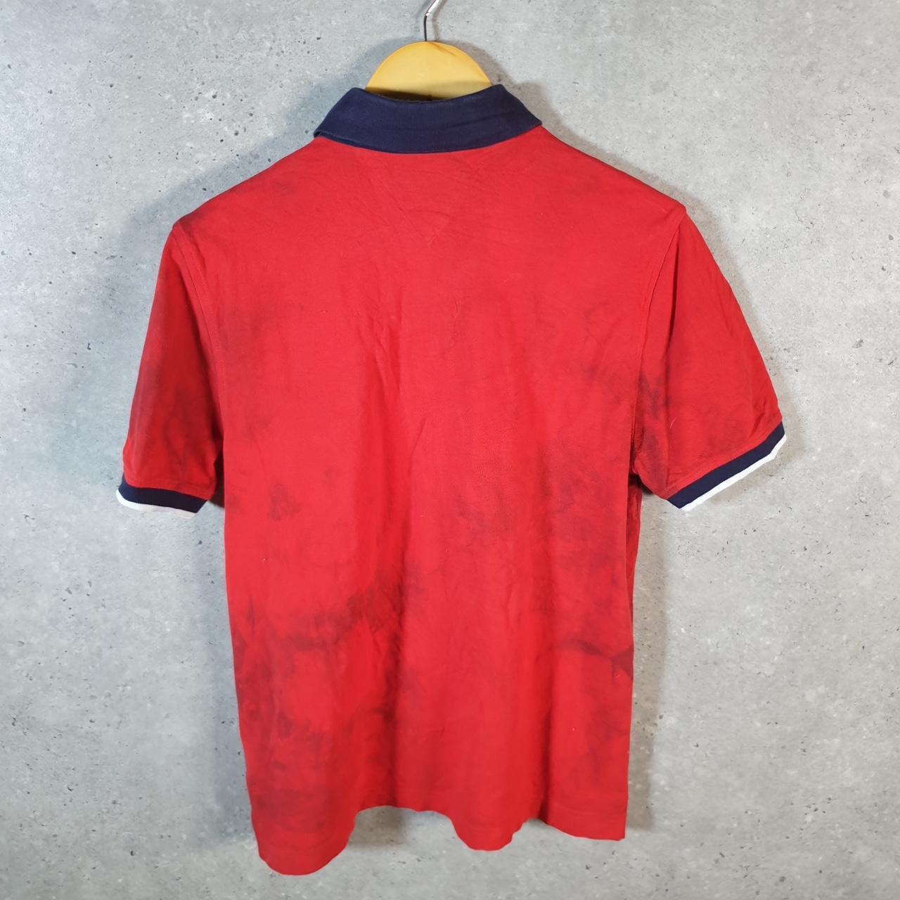 Vintage Tommy Hilfiger Polo Shirt Men’s Medium Red Custom Fit Embroidered Logo