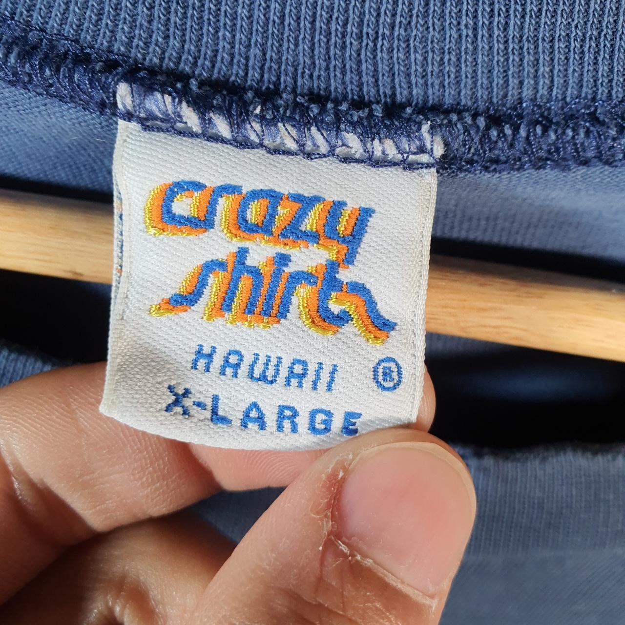 Vintage Crazy Shirts Hawaii Pohaku 90s Graphic USA Single Stitch T Shirt Men’s XL Blue C9644
