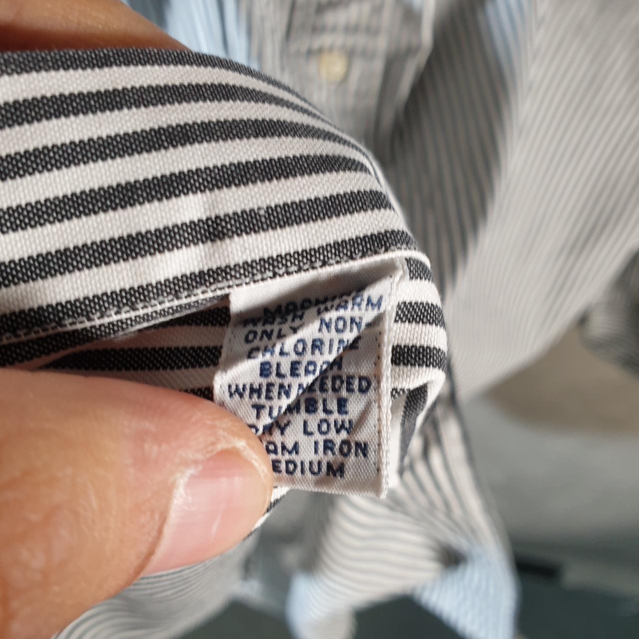 Vintage Ralph Lauren Button Down Shirt Men’s Large Grey Striped Yarmouth Cotton Pony