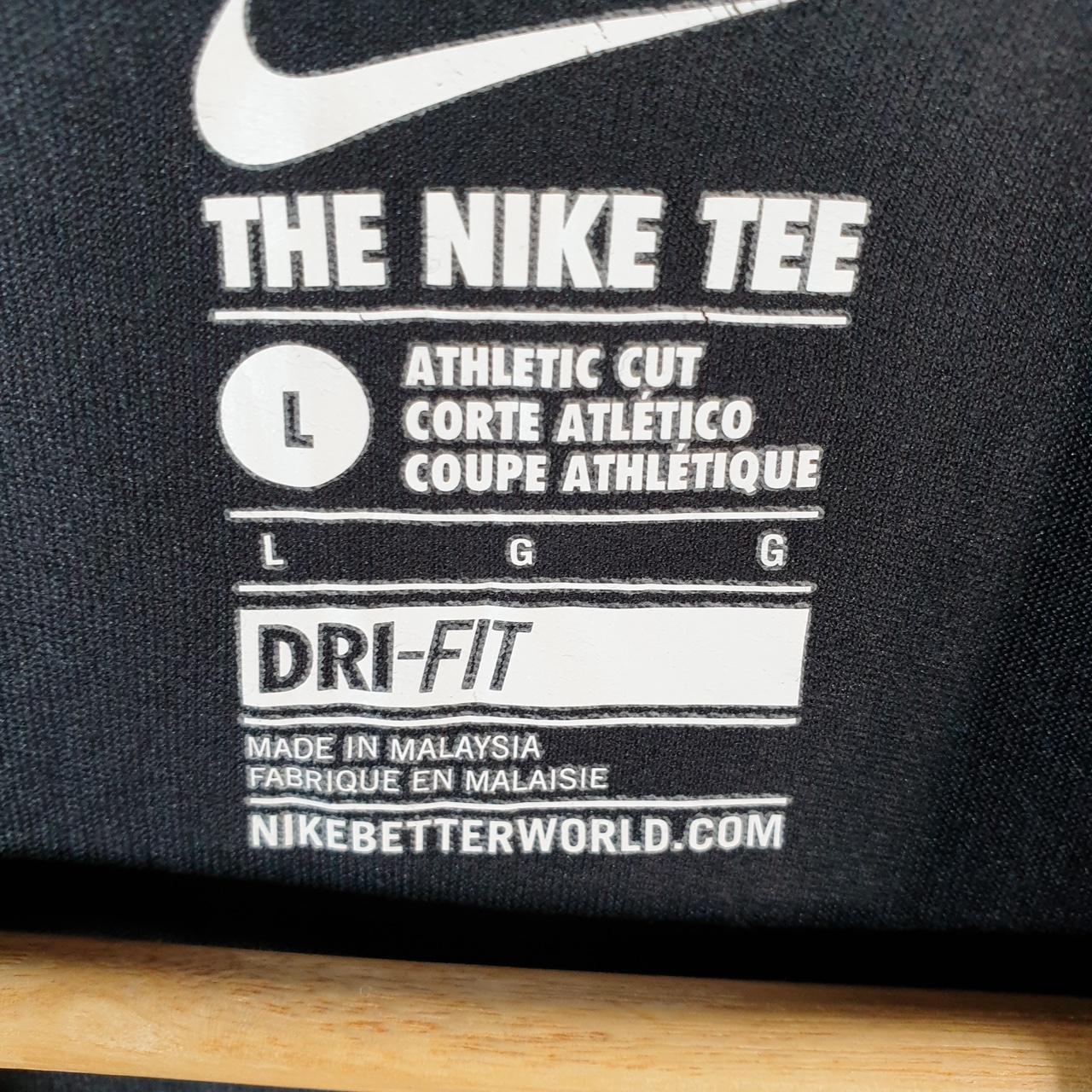 Vintage Nike Dri Fit Baseball T Shirt Men’s Large Black Logo Printed Swoosh Athletic