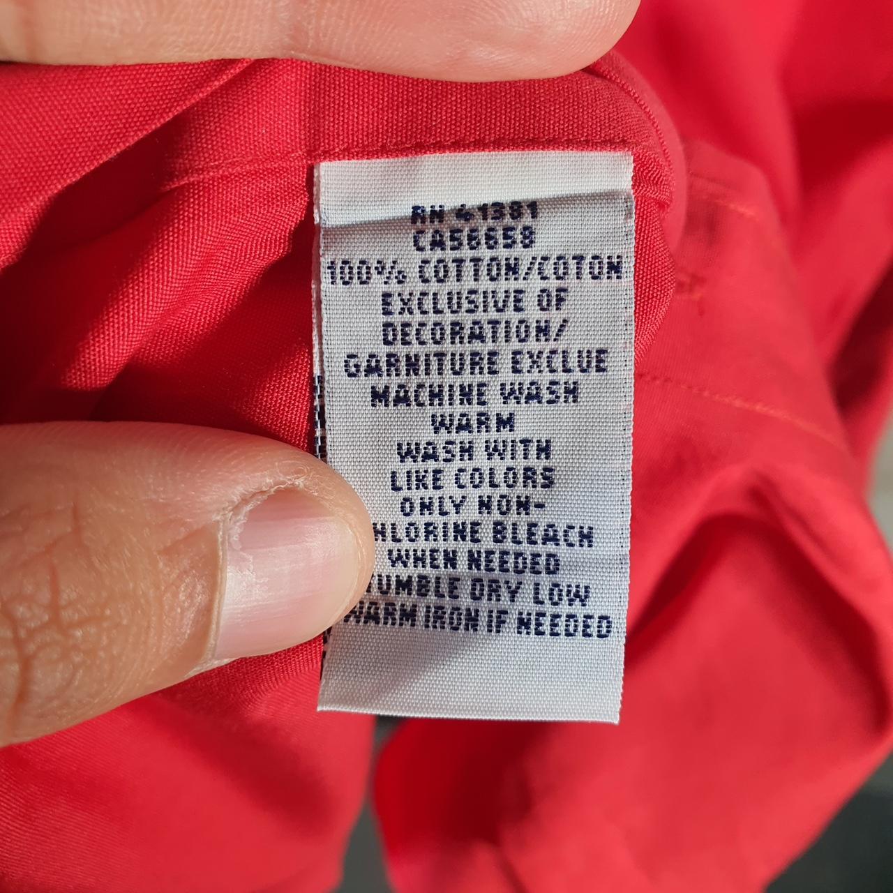 Vintage Ralph Lauren Button Down Shirt Men’s Large Red Custom Fit Cotton Pony