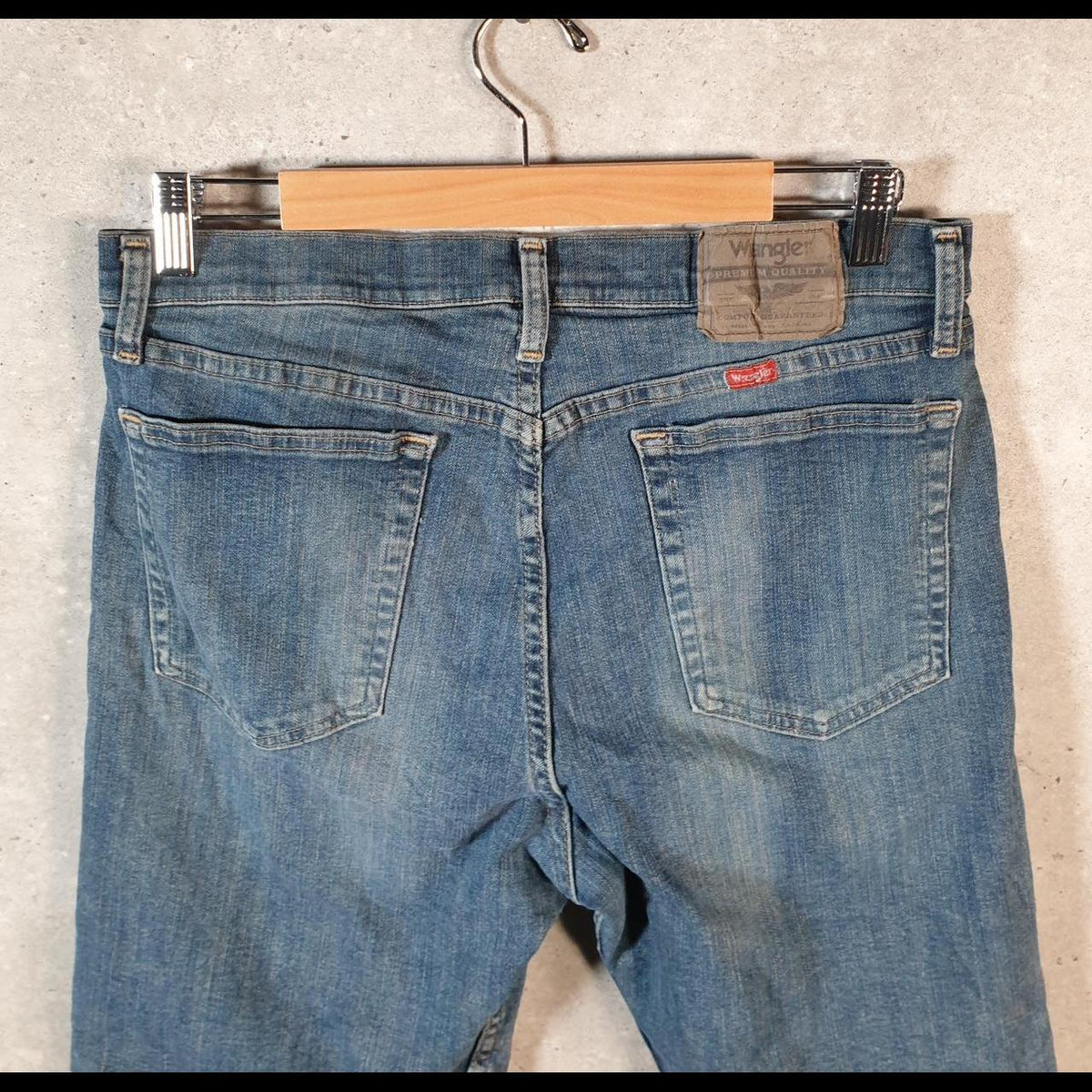 Vintage Wrangler Denim Shorts Jorts Cargo Men’s W32 Blue Baggy Cotton