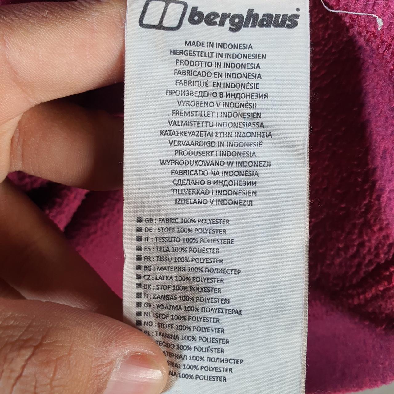 Vintage Berghaus Teddy Fleece Sweatshirt Womens UK12 Pink Full Zip Logo