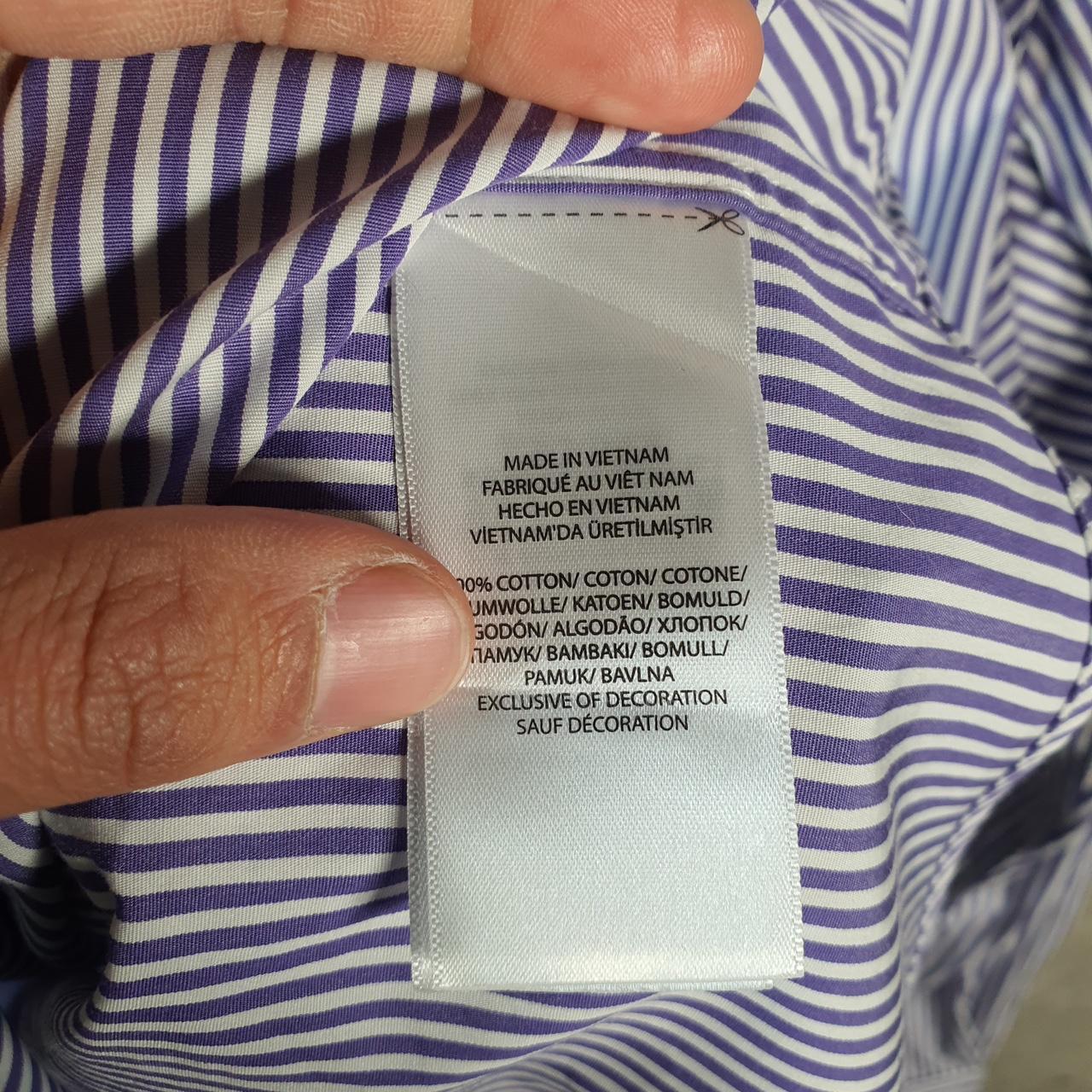 Vintage Ralph Lauren Button Down Shirt Men’s Large Purple Striped Classic Fit Cotton Pony Big Fish Vintage