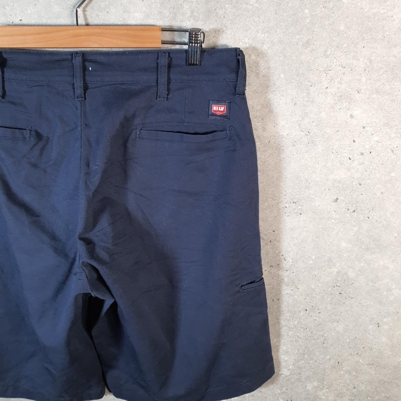 Vintage Red Kap Baggy Chino Shorts Jorts Cargo Mens W34 Navy Blue Loose Fit