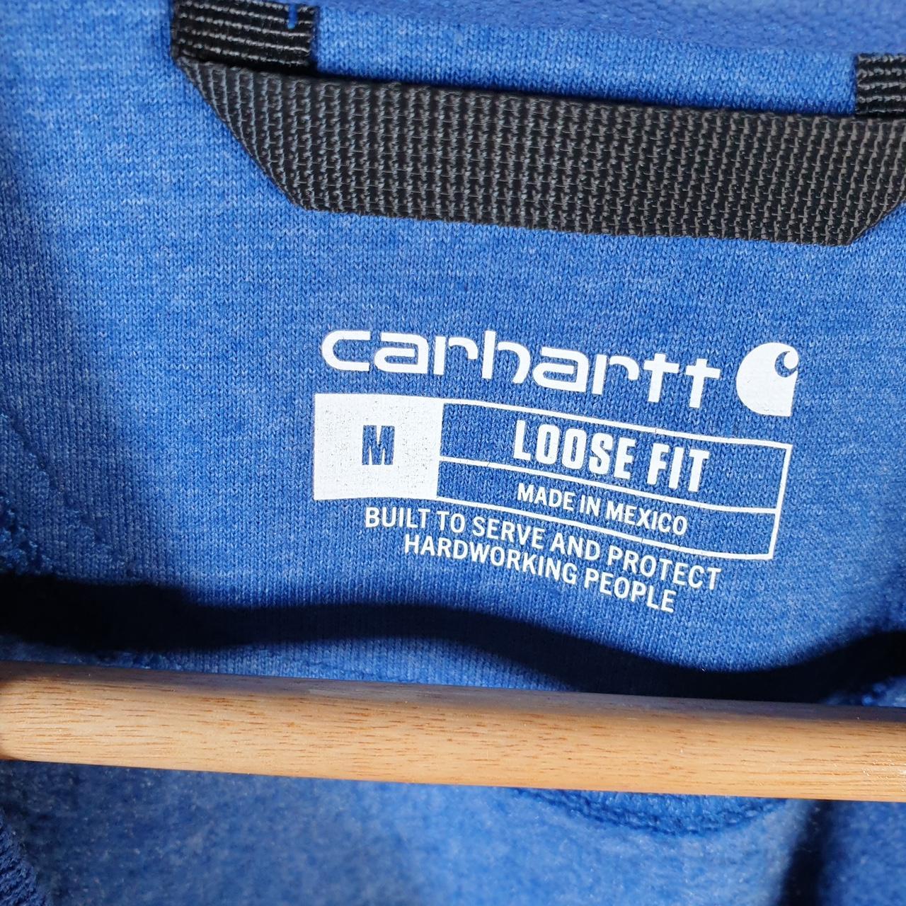 Vintage Carhartt Sweatshirt Mens Medium Blue Pullover Blank USA Loose Fit