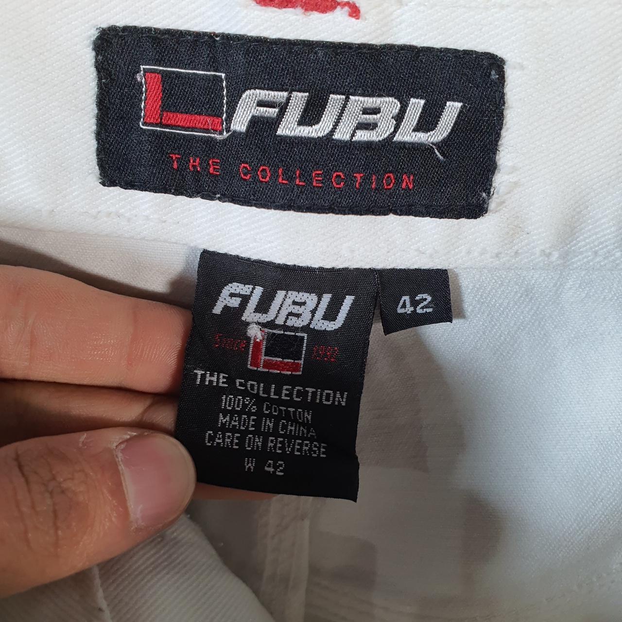 Vintage Fubu Baggy Y2K Hip Hop Jorts Shorts Mens W42 White Denim USA A4675