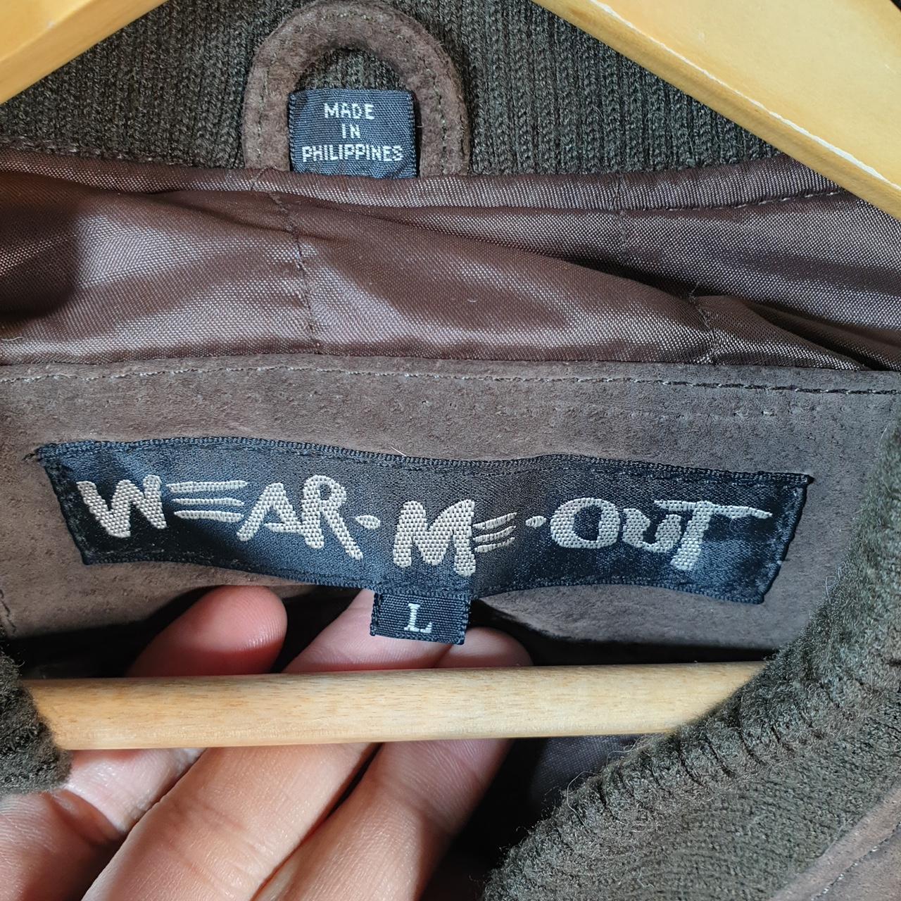 Vintage Wear Me Out Leather Suede Jacket Mens Large Brown Hunting Utility USA Coat