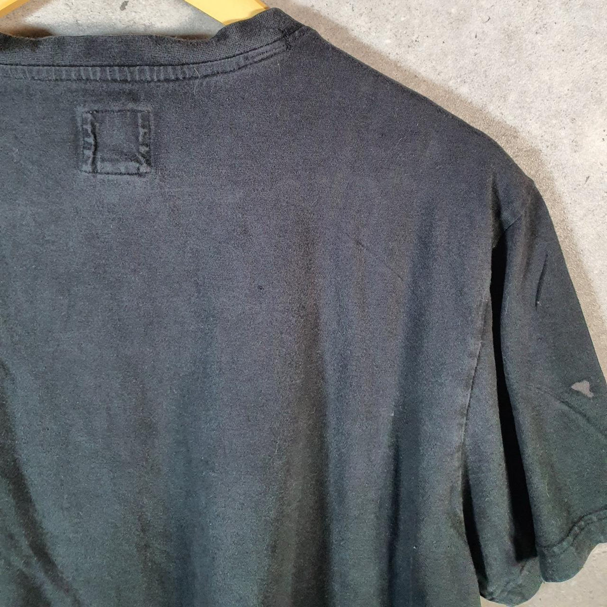 Vintage Champion Spellout T Shirt Men’s Large Black USA Athletic