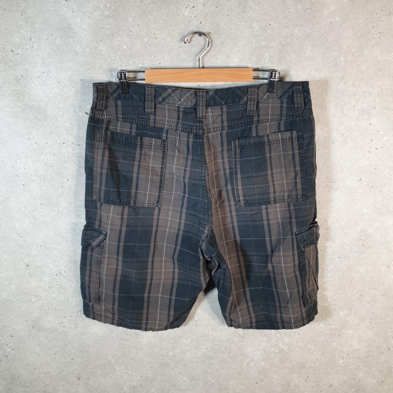 Vintage Wrangler Chino Shorts Jorts Cargo Men’s W36 Grey Checkered Baggy Cotton