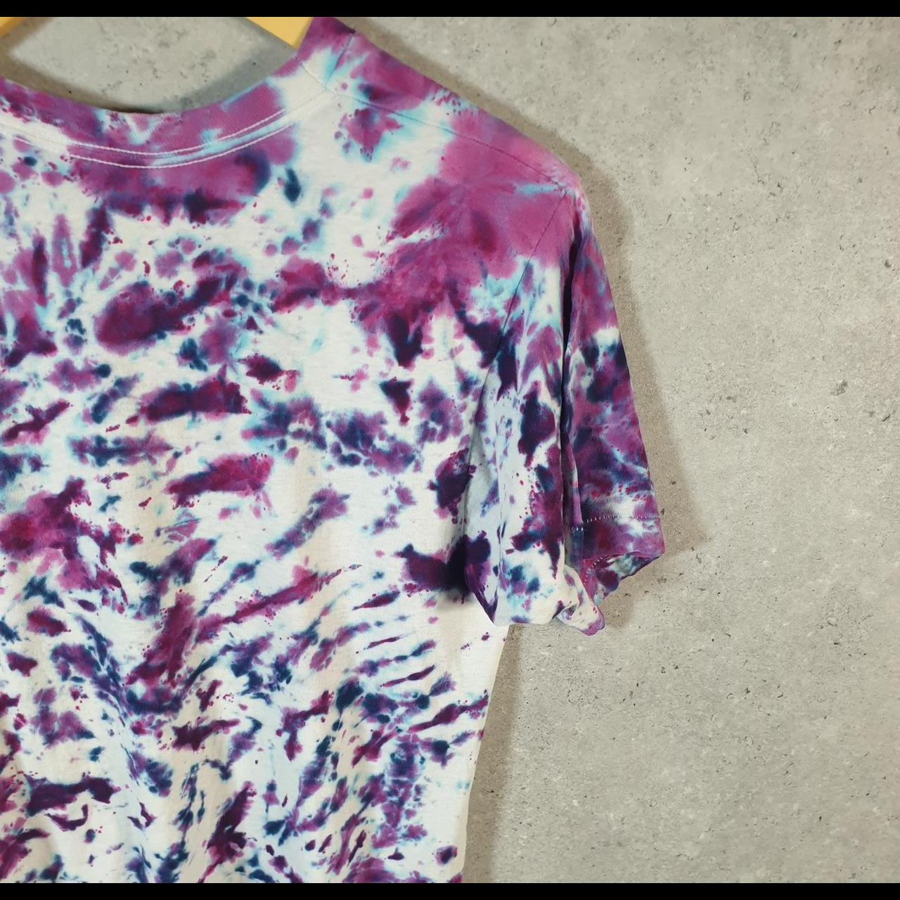 Vintage Fruit of the Loom Tie Dye 90s USA Single Stitch T Shirt Men’s Medium Purple Slim Fit