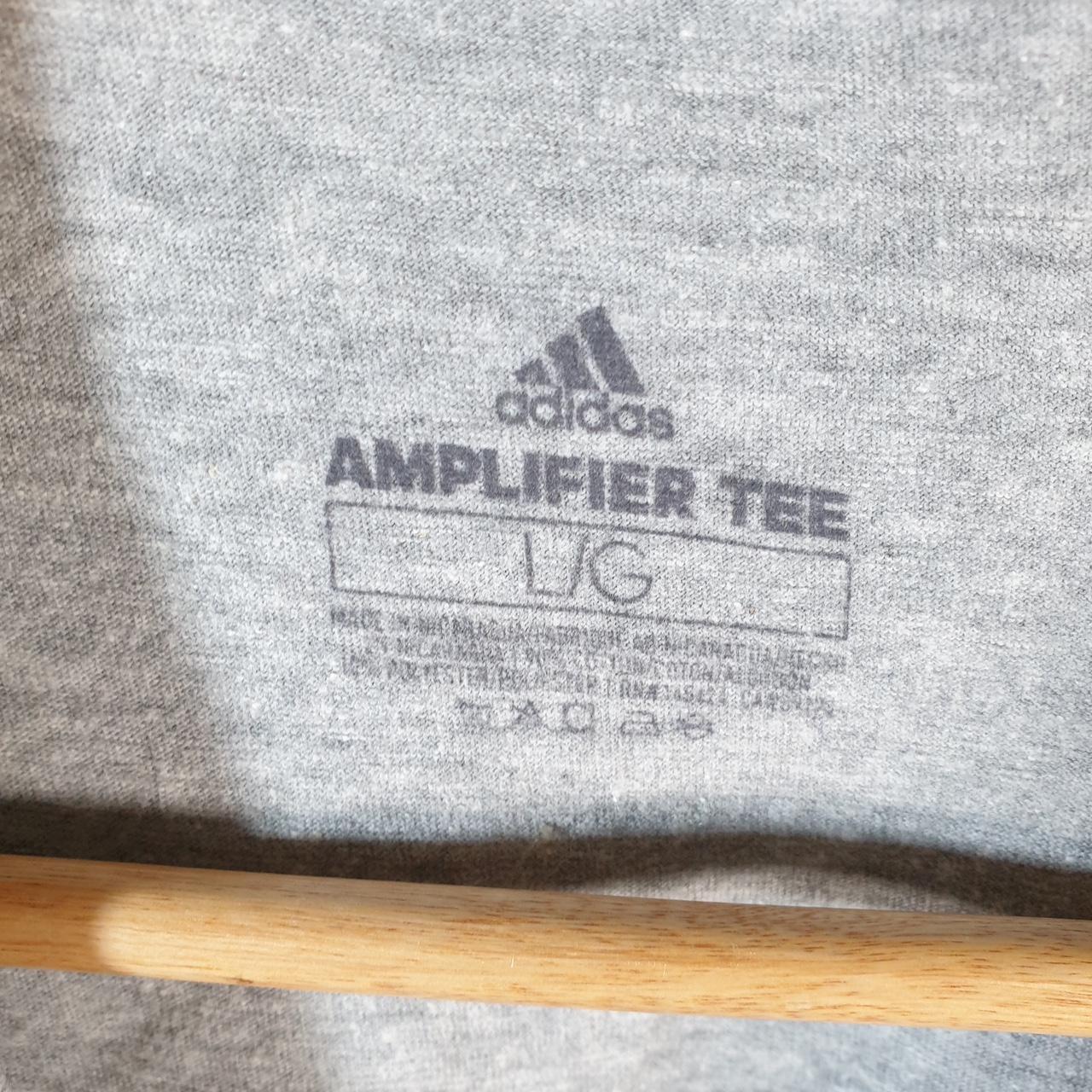 Vintage Adidas Amplifier T Shirt Men’s XL Grey Graphic Three Stripes Athletic