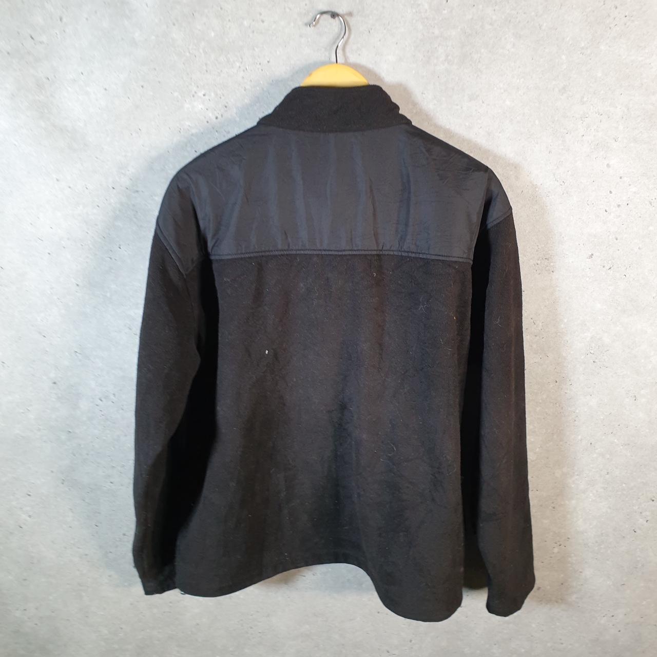 Reebok Full Zip Fleece Sweatshirt Mens Medium Black Embroidered Logo