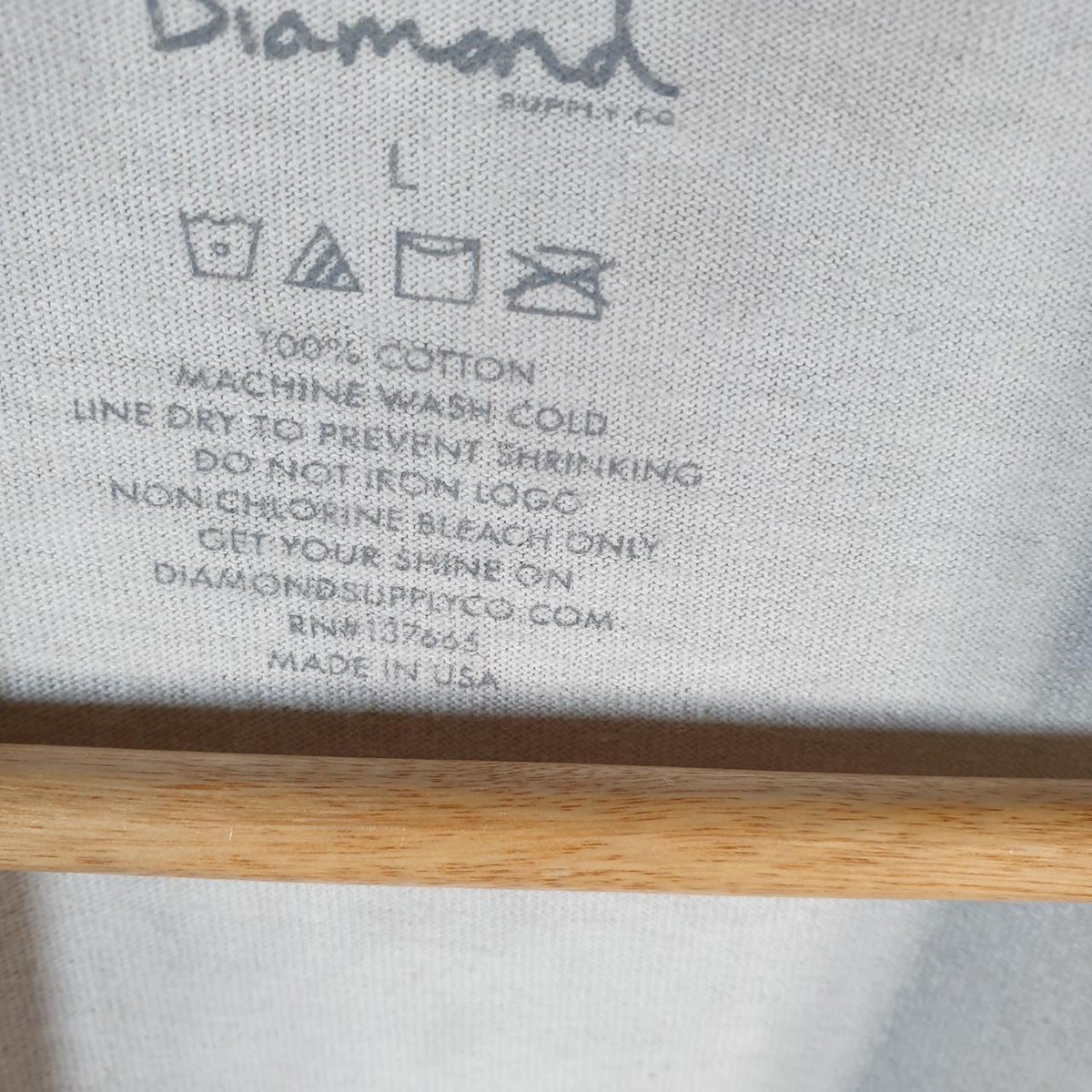 Vintage Diamond Supply Co Hardware T Shirt Men’s Large White Graphic Logo Casual C9945