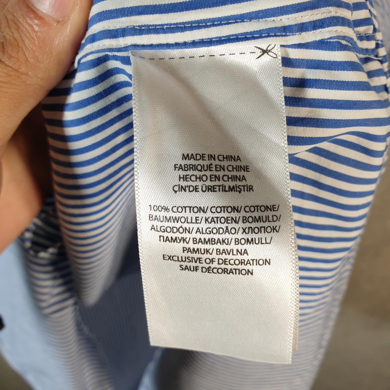 Vintage Ralph Lauren Button Down Shirt Men’s Large Blue Striped Classic Fit Cotton Pony