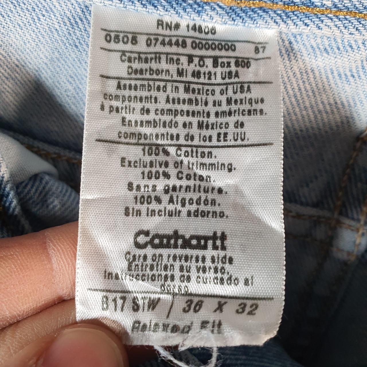 Vintage Carhartt Baggy Carpenter Shorts Jorts Cargo Men’s W36 Blue Relaxed Fit Workwear A4856