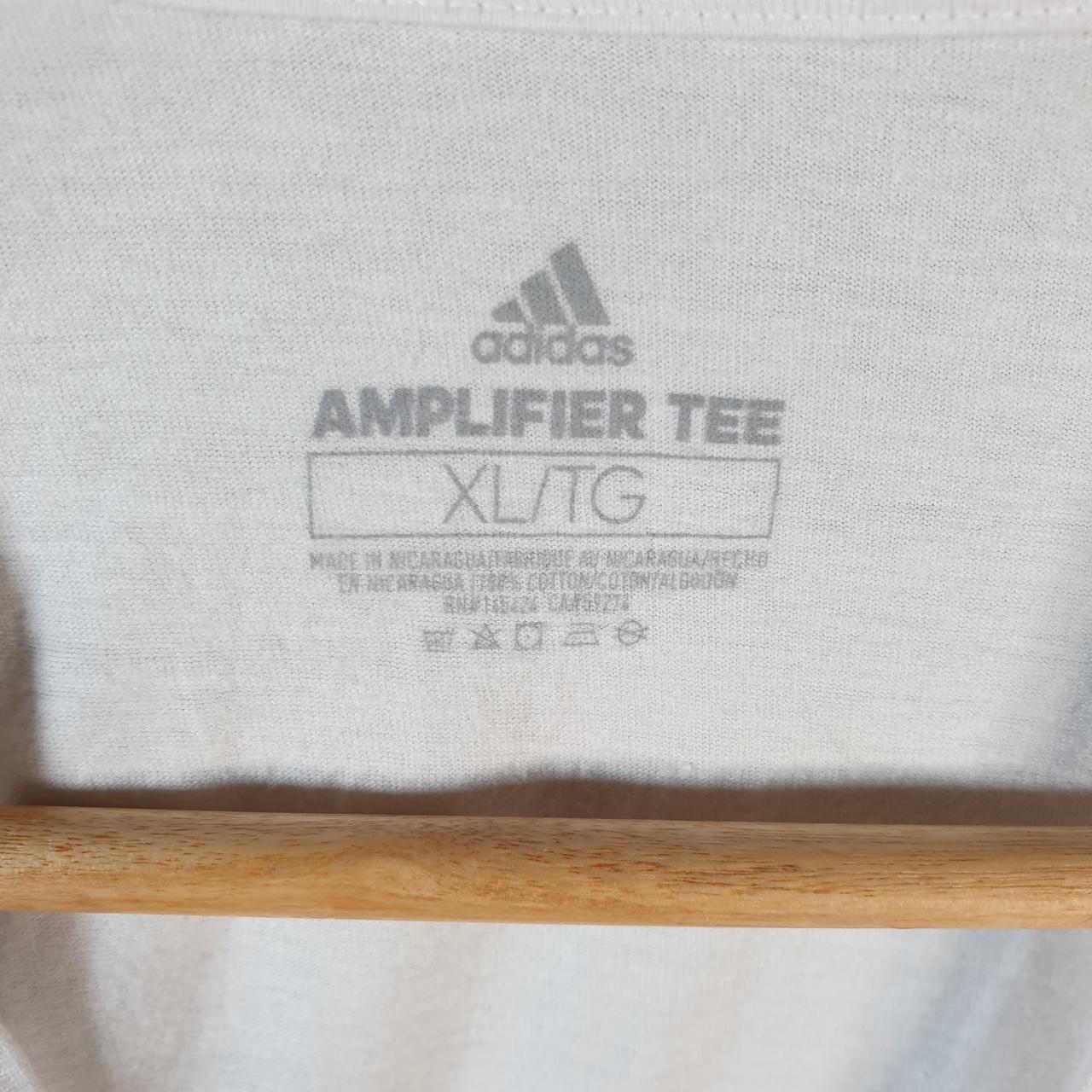 Vintage Adidas Amplifier Tee T Shirt Mens XL White Three Stripes Logo Athletic