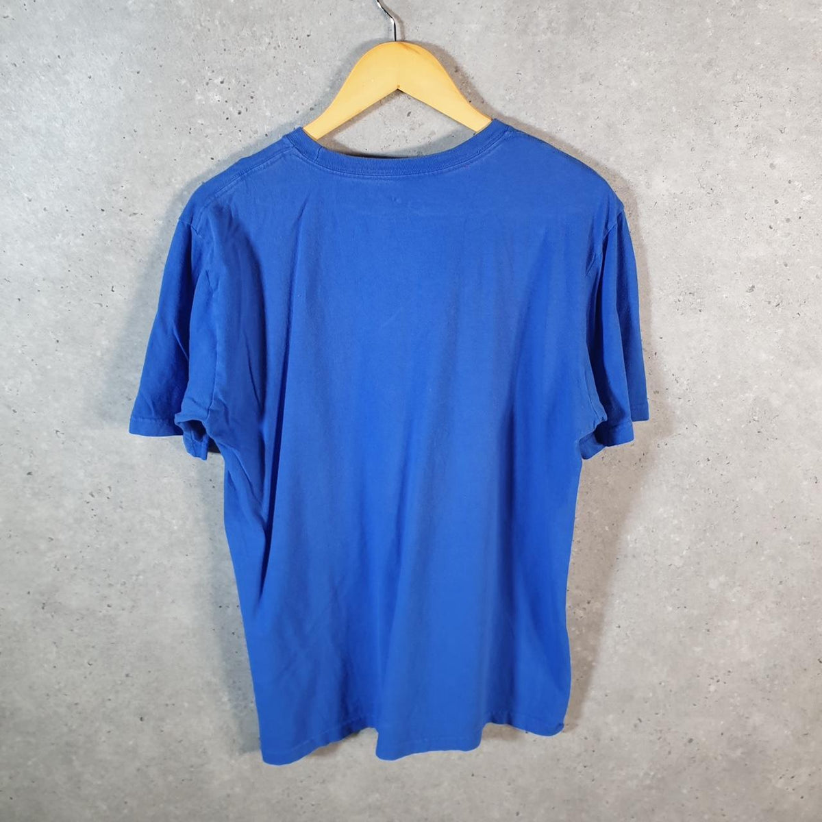 Vintage Nike Embroidered T Shirt Men’s Medium Blue Logo Swoosh Athletic