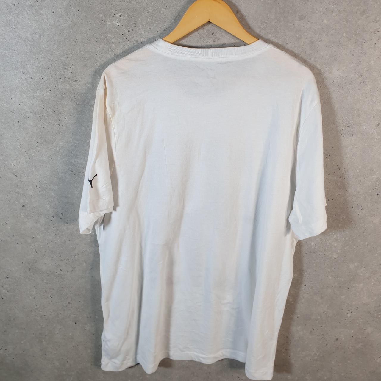 Vintage Puma Spellout T Shirt Mens XL White sports Logo Athletic