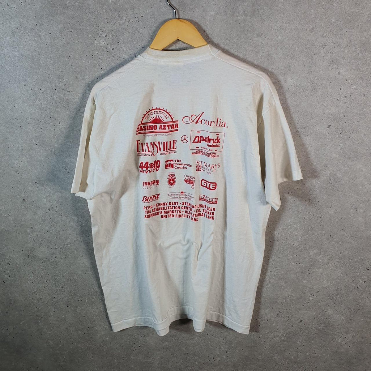 Vintage Fruit of the Loom 1997 Arts Fest River Run Single Stitch T Shirt Men’s XL White C9374