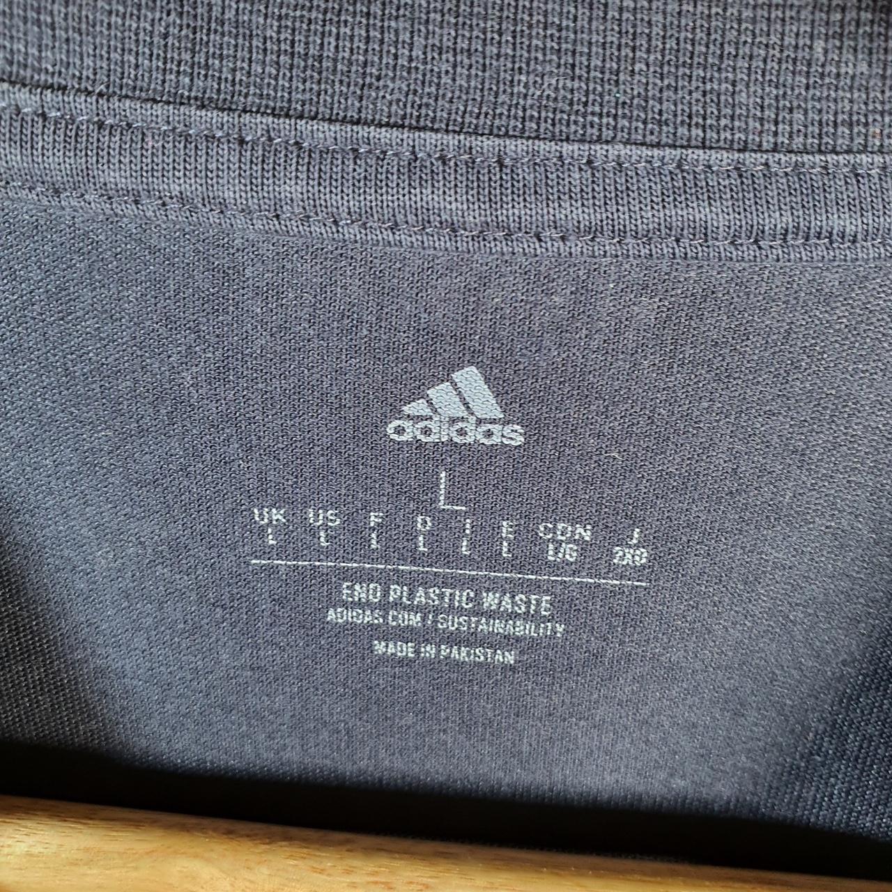 Vintage Adidas Aeroready End Plastic Waste T Shirt Men’s Large Navy Blue Three Stripes