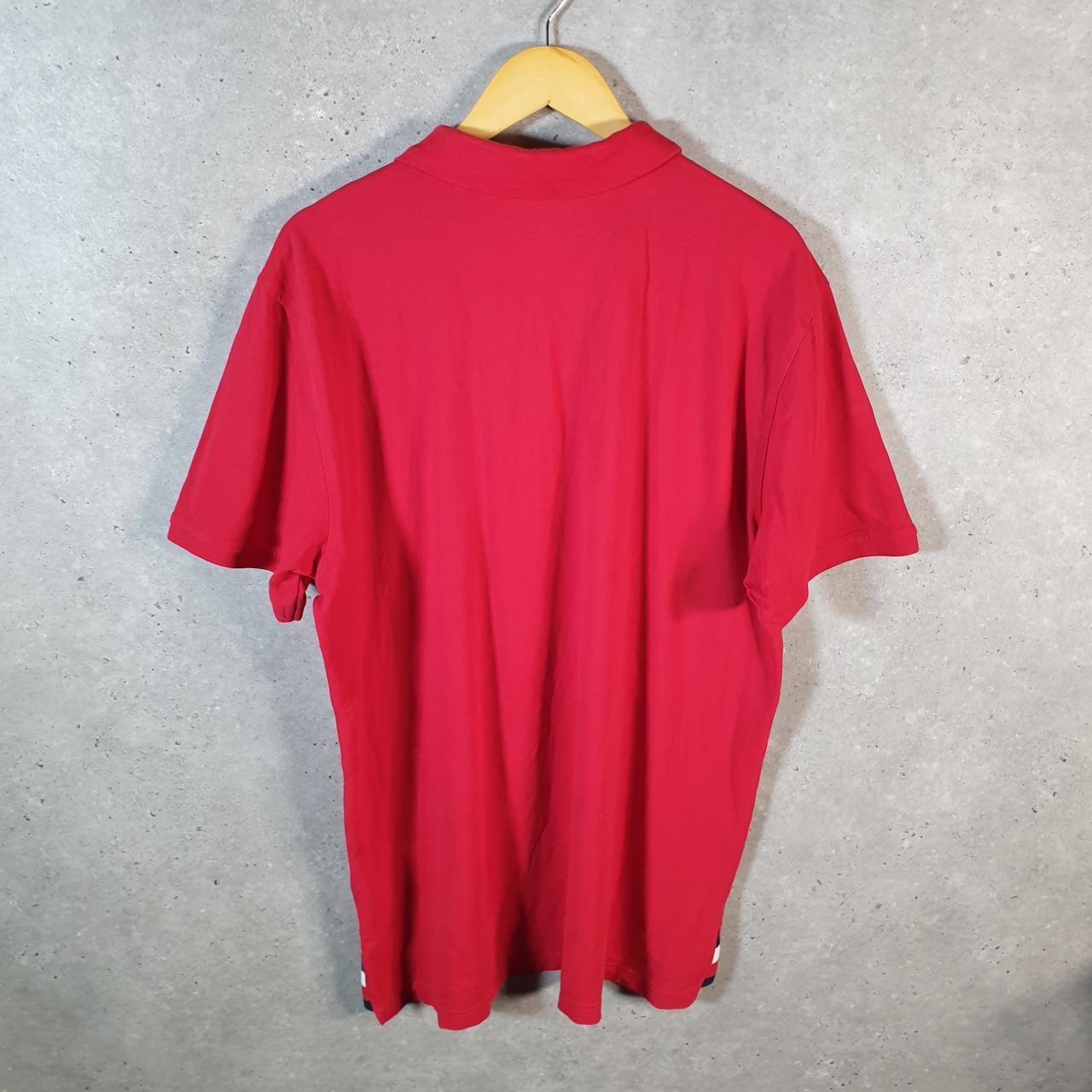 Vintage Tommy Hilfiger Polo Shirt Men’s 2XL Red Slim Fit Embroidered Logo