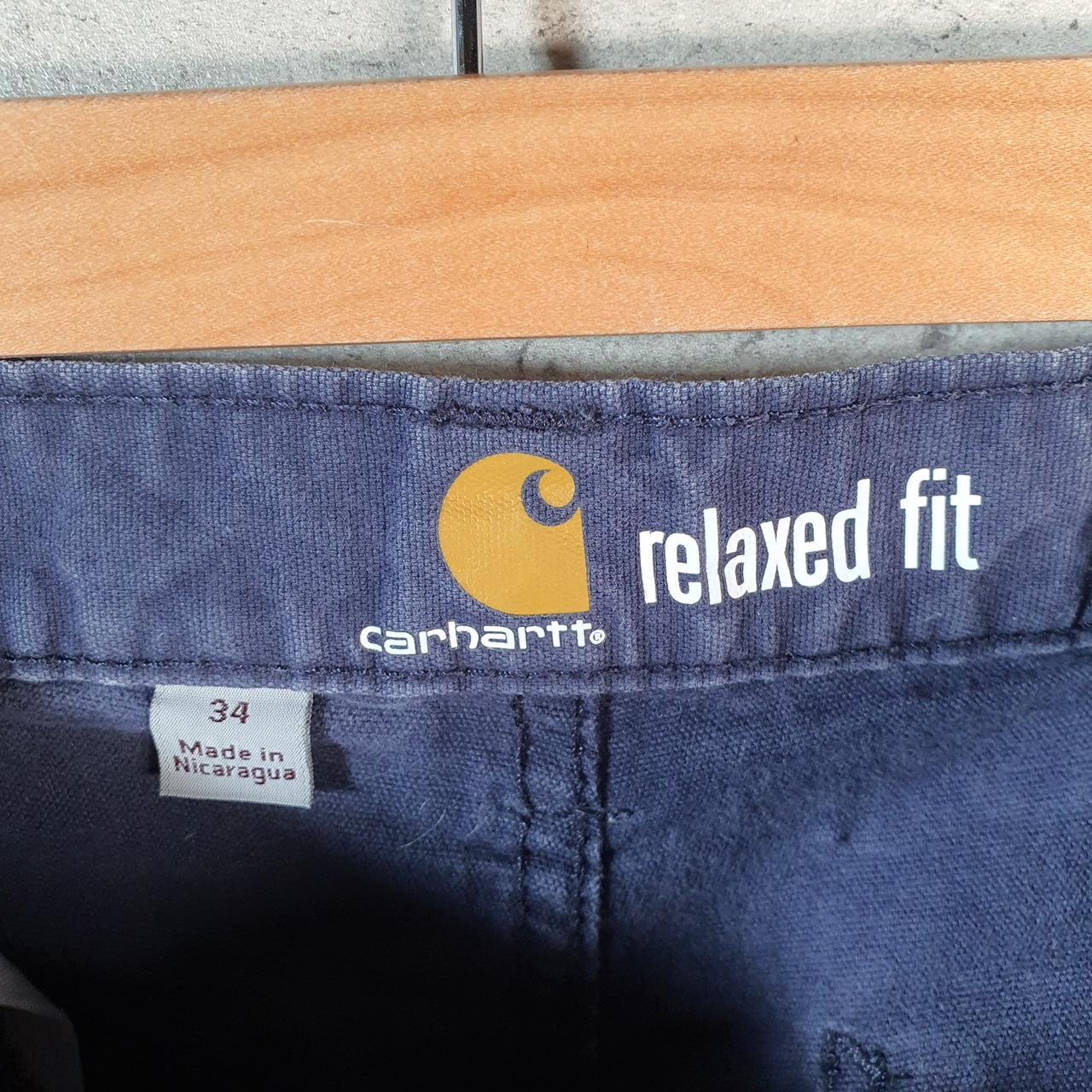 Vintage Carhartt Baggy Carpenter Shorts Jorts Cargo Men’s W34 Navy Blue Relaxed Fit Workwear A4849