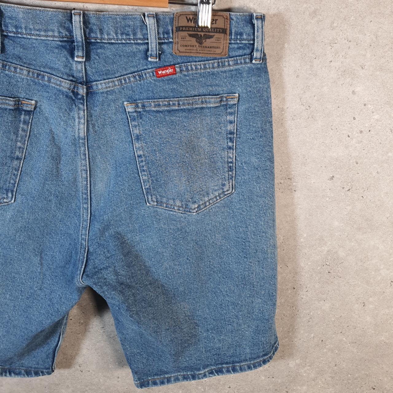 Vintage Wrangler Denim Shorts Jorts Cargo Men’s W36 Blue Baggy Cotton