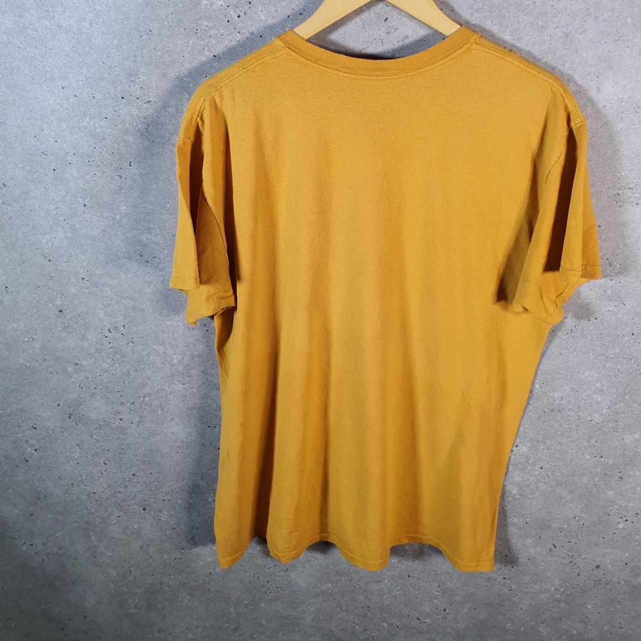 Vintage Adidas Spellout T Shirt Mens Large Yellow Three Stripes Logo Athletic